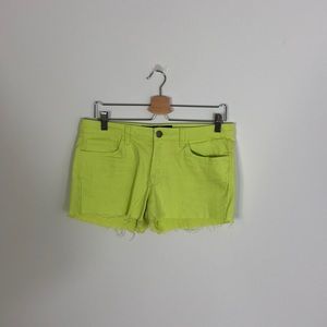 Green Neon Jean Shorts